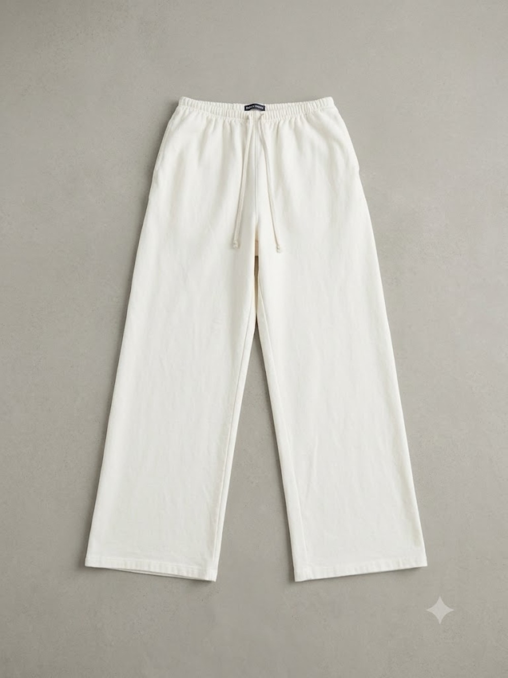 Brandy Melville White 100% Cotton Wide Leg Drawstring Pants EUC